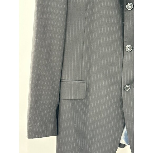 Giorgio Cosani Mens Black Pinstripe Suit Jacket 3-Button Blazer 42R - Picture 3 of 10